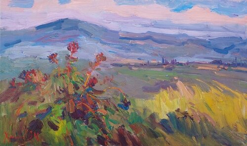 "Beyond the mountains. Beyond the valleys" van Oleksandr Khrapachov, Schilderij te koop op Singulart