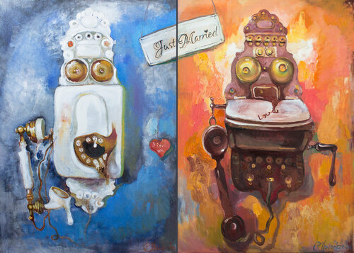 "Just married (diptych)" by Anastasiia Grygorieva, Painting for Sale on Singulart