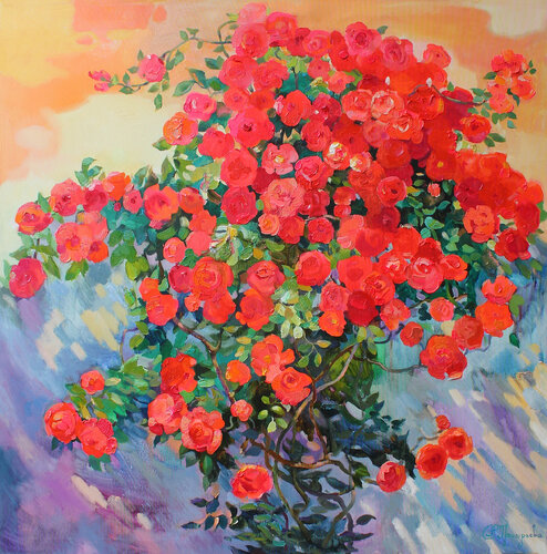 "A cloud of roses" by Anastasiia Grygorieva, Painting for Sale on Singulart
