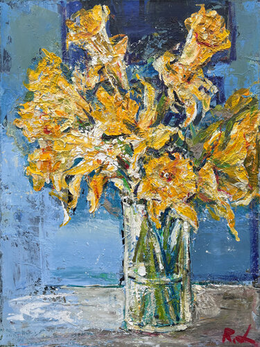 "A bouquet of daffodils" di Roman Dub, Pittura in vendita su Singulart