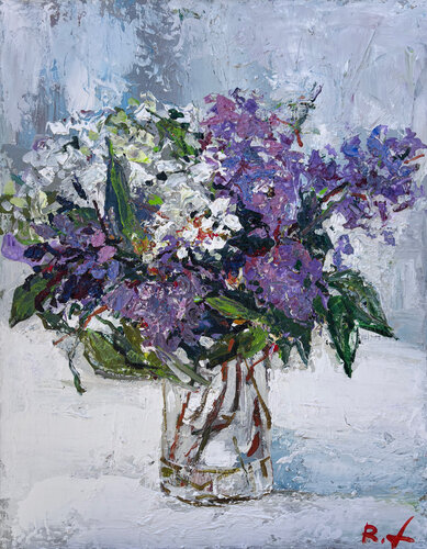 "A bouquet of lilacs" de Roman Dub, Pintura a la venta en Singulart