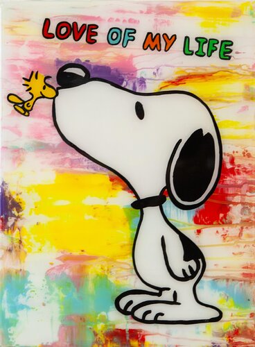 Snoopy, LOVE OF MY LIFE, Popart, Resinart by michael pfannschmidt, Painting for Sale on Singulart