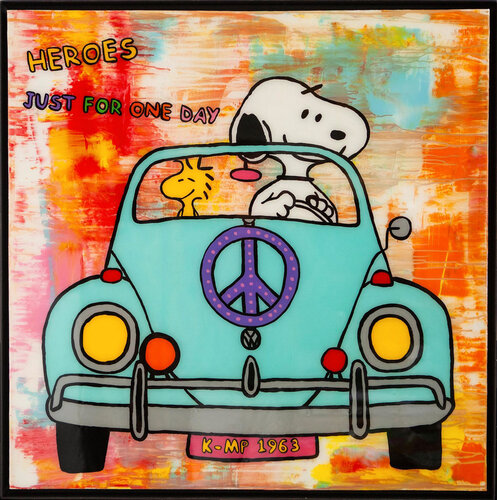 Snoopy, HEROES JUST FOR ONE DAY, Popart, Streetart, Abstractart, Acrylicpainting, Resinart by michael pfannschmidt, Painting for Sale on Singulart