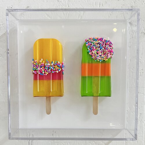 Gemälde, Pop Art, Abstrakt, Unikat. Eis am Stiel by michael pfannschmidt, Other Media for Sale on Singulart