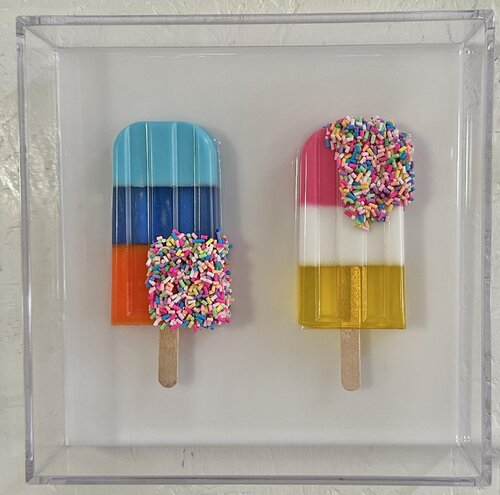 Gemälde, Pop Art, Abstrakt, Unikat. Eis am Stiel by michael pfannschmidt, Other Media for Sale on Singulart