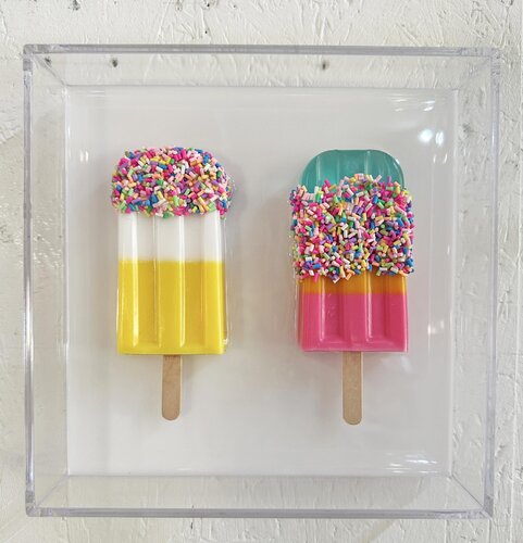 Gemälde, Pop Art, Abstrakt, Unikat. Eis am Stiel by michael pfannschmidt, Other Media for Sale on Singulart