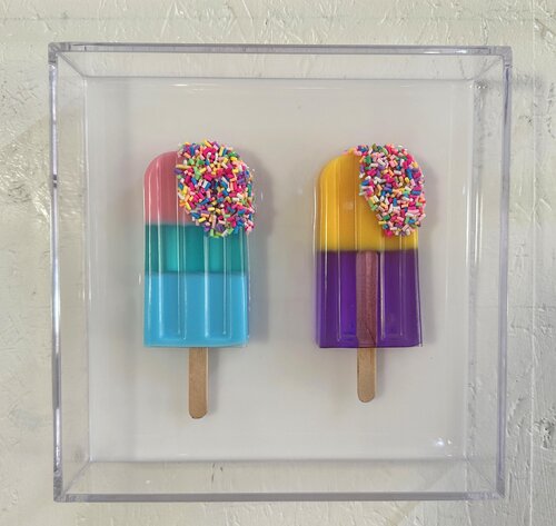 Gemälde, Pop Art, Abstrakt, Unikat. Eis am Stiel by michael pfannschmidt, Other Media for Sale on Singulart