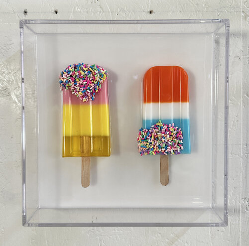 Gemälde, Pop Art, Abstrakt, Unikat. Eis am Stiel by michael pfannschmidt, Other Media for Sale on Singulart