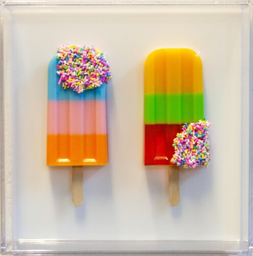 Gemälde, Pop Art, Abstrakt, Unikat. Eis am Stiel by michael pfannschmidt, Other Media for Sale on Singulart