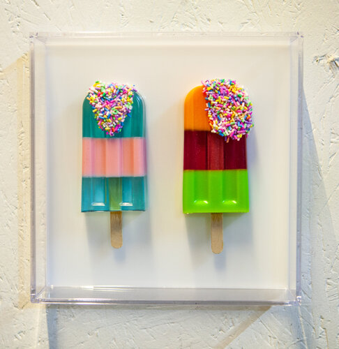 Gemälde, Pop Art, Abstrakt, Unikat. Eis am Stiel by michael pfannschmidt, Other Media for Sale on Singulart