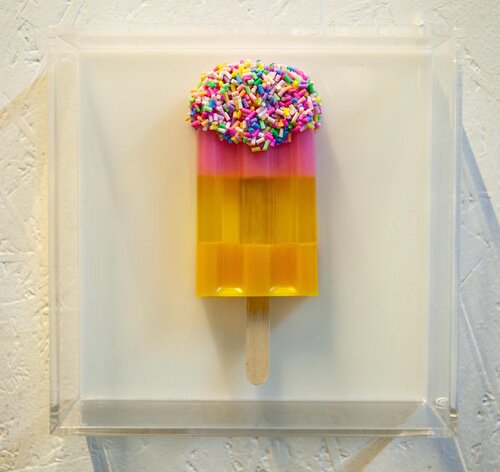 Gemälde, Pop Art, Abstrakt, Unikat. Eis am Stiel by michael pfannschmidt, Other Media for Sale on Singulart
