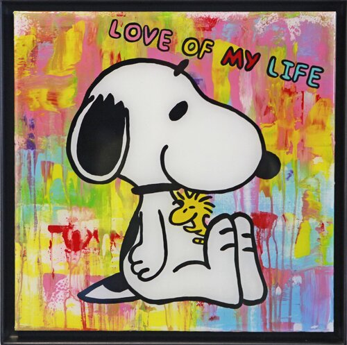 Snoopy, LOVE OF MY LIVE, Popart, Streetart, Abstractart, Acrylicpainting, Resinart by michael pfannschmidt, Painting for Sale on Singulart