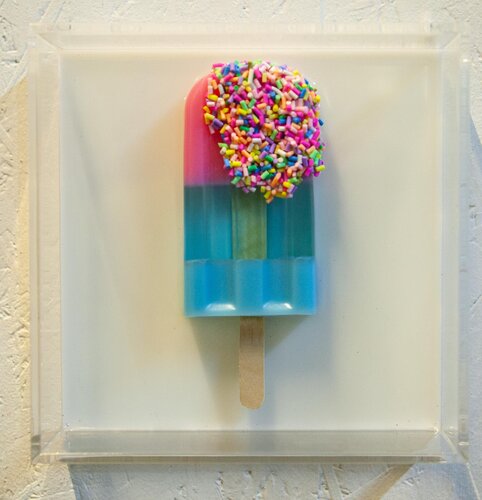 Gemälde, Pop Art, Abstrakt, Unikat. Eis am Stiel by michael pfannschmidt, Other Media for Sale on Singulart