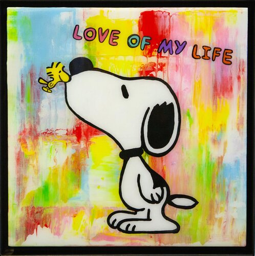 Snoopy, LOVE OF MY LIFE, Popart, Streetart, Abstractart, Acrylicpainting, Resinart by michael pfannschmidt, Painting for Sale on Singulart
