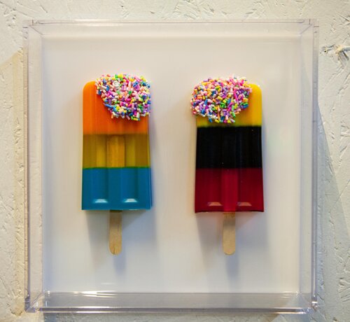 Gemälde, Pop Art, Abstrakt, Unikat. Eis am Stiel by michael pfannschmidt, Other Media for Sale on Singulart