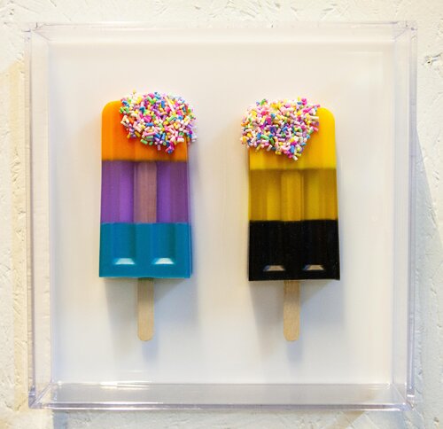 Gemälde, Pop Art, Abstrakt, Unikat. Eis am Stiel by michael pfannschmidt, Other Media for Sale on Singulart