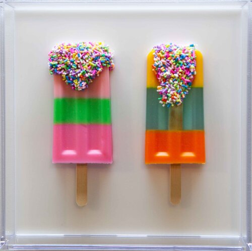 Gemälde, Pop Art, Abstrakt, Unikat. Eis am Stiel by michael pfannschmidt, Other Media for Sale on Singulart