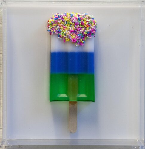 Gemälde, Pop Art, Abstrakt, Unikat. Eis am Stiel by michael pfannschmidt, Other Media for Sale on Singulart