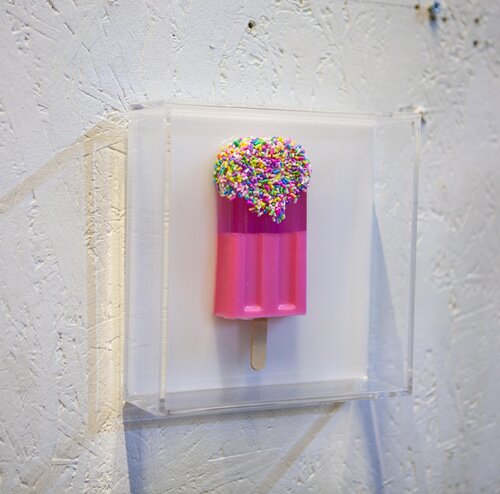 Gemälde, Pop Art, Abstrakt, Unikat. Eis am Stiel by michael pfannschmidt, Other Media for Sale on Singulart