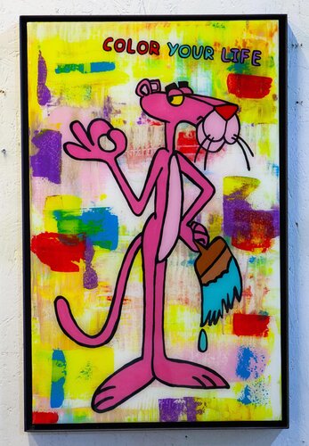 Pink Panther COLOR YOUR LIVE Popart Resinart by michael pfannschmidt, Painting for Sale on Singulart