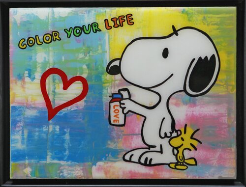 Snoopy, Popart, Streetart, Abstractart, Acrylicpainting, Resinart de michael pfannschmidt, Pintura a la venta en Singulart