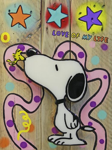 Snoopy LOVE OF MY LIFE by michael pfannschmidt, Painting for Sale on Singulart