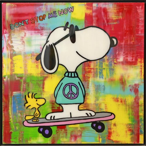Snoopy, DON'T STOP ME NOW, Popart, Streetart, Abstractart, Acrylicpainting, Resinart by michael pfannschmidt, Painting for Sale on Singulart