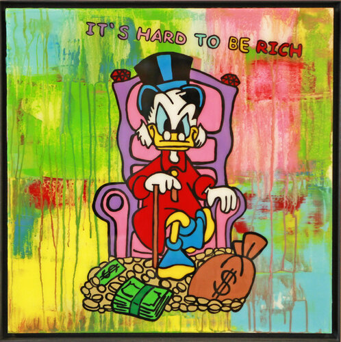 Dagobert Duck, IT'S HARD TO BE RICH, Popart, Resinart by michael pfannschmidt, Painting for Sale on Singulart