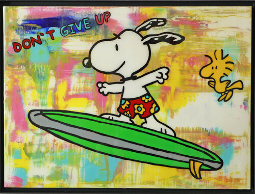 Snoopy, DONT GIVE UP, Popart, Streetart, Abstractart, Acrylicpainting, Resinart by michael pfannschmidt, Painting for Sale on Singulart