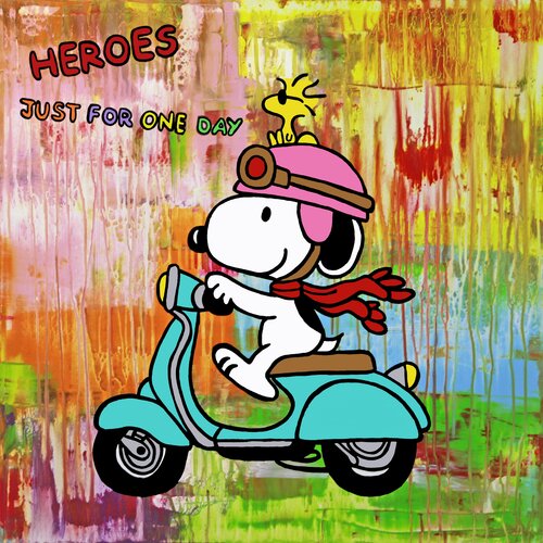 Snoopy, HEROES JUST FOR ONE DAY, Popart, Streetart, Abstractart, Acrylicpainting, Resinart von michael pfannschmidt, Malerei kaufen auf Singulart