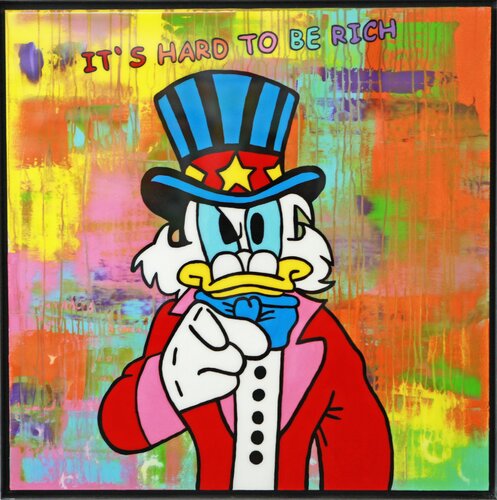 Dagobert Duck, IT'S HARD TO BE RICH, Popart, Resinart by michael pfannschmidt, Painting for Sale on Singulart