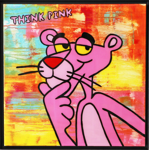 Pink Panther, THINK PINK, Popart, Resinart di michael pfannschmidt, Pittura in vendita su Singulart