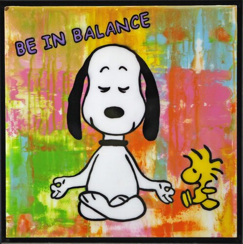 Snoopy, BE IN BALANCE, Popart, Streetart, Abstractart, Acrylicpainting, Resinart van michael pfannschmidt, Schilderij te koop op Singulart