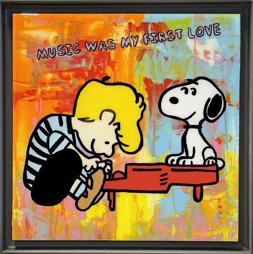 Snoopy, Music was my first love, Popart, Streetart, Abstractart, Acrylicpainting, Resinart by michael pfannschmidt, Painting for Sale on Singulart