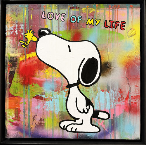 Snoopy, LOVE OF MY LIVE, Popart, Streetart, Abstractart, Acrylicpainting, Resinart by michael pfannschmidt, Painting for Sale on Singulart