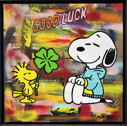 Snoopy, GOOD LUCK by michael pfannschmidt, Painting for Sale on Singulart