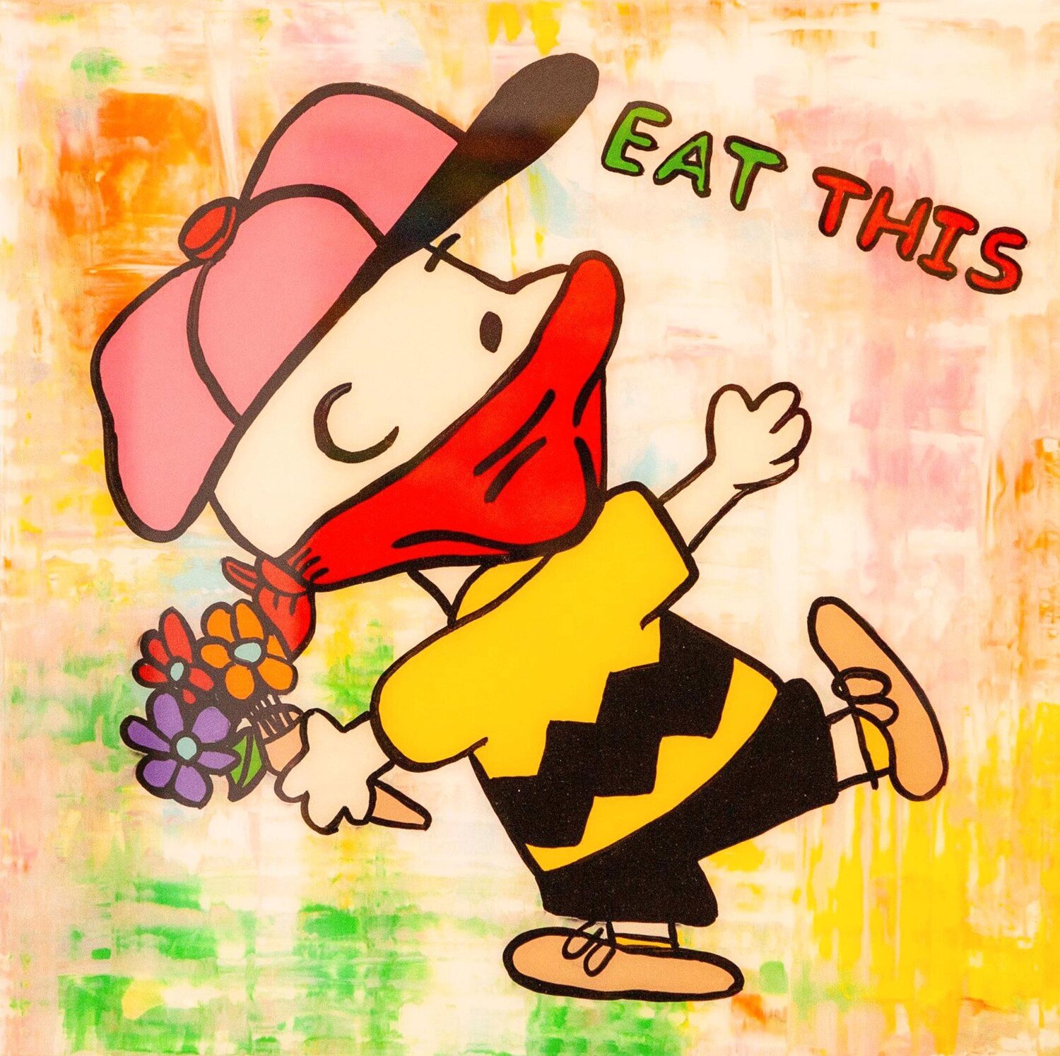 Charly Brown, EAT THIS, Popart, Resinart, Streetart michael pfannschmidt Originalgemälde zu verkaufen