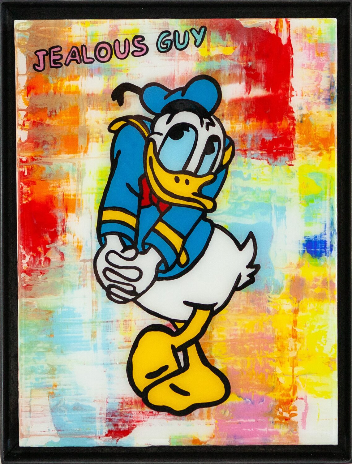 Donald Duck,  Popart, Resinart, Streetart, JEALOUS GUY michael pfannschmidt Originalgemälde zu verkaufen