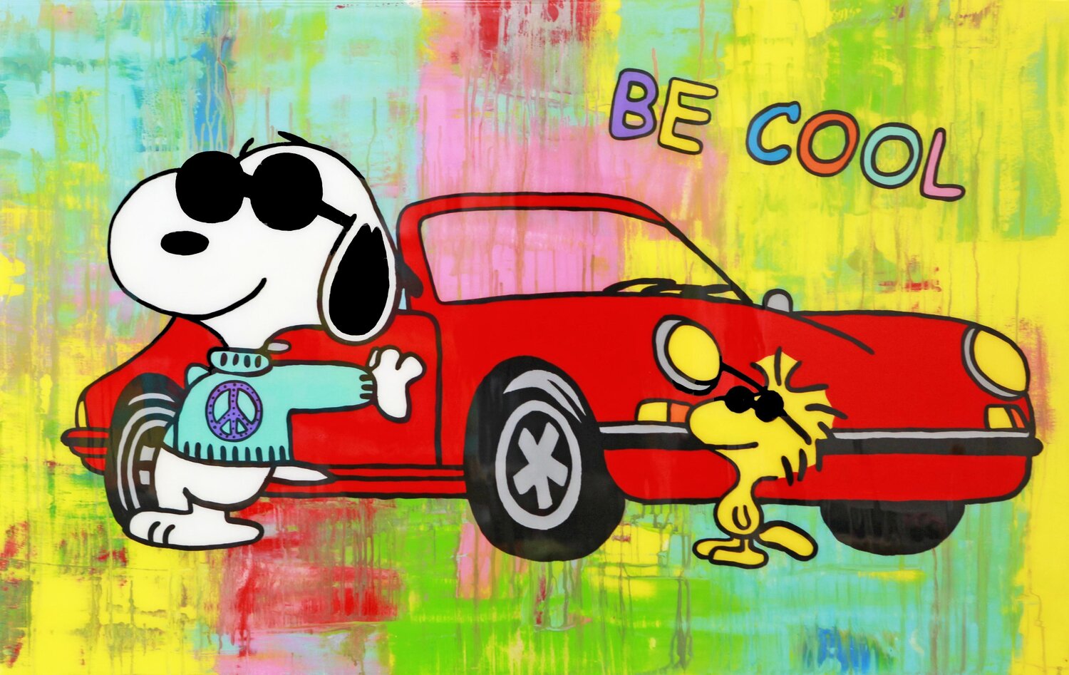 Snoopy BE COOL Popart, Resinart michael pfannschmidt
