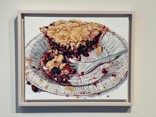Blueberry Crumb Pie with Fork Beverly Shipko
