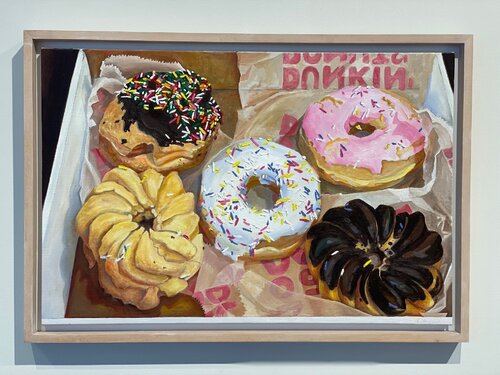 5 Dunkin' Donuts in a Box von Beverly Shipko, Malerei kaufen auf Singulart