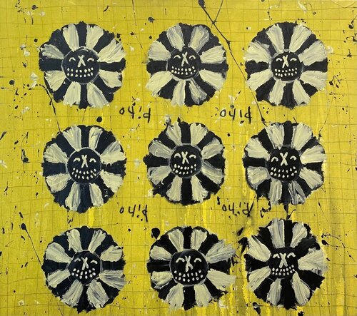 Rock and Roll Flowers- B&Y von Ross Pino, Malerei kaufen auf Singulart