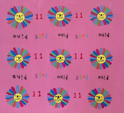 Rock and Roll Flowers- Pink von Ross Pino, Malerei kaufen auf Singulart