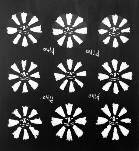 Rock and Roll Flowers- B&W de Ross Pino, Pintura a la venta en Singulart