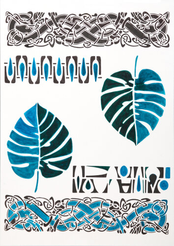 Modern Celtic Paper 9 di Sabine Schoen, Opera su carta in vendita su Singulart
