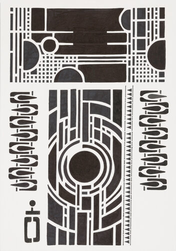 Modern Celtic Paper black 12 van Sabine Schoen, Werk op papier te koop op Singulart