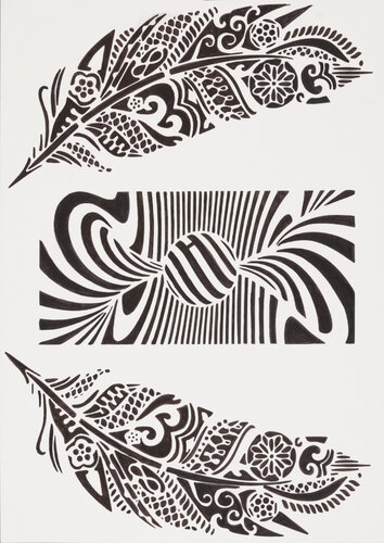 Modern Celtic Paper black 13 by Sabine Schoen, Work on Paper for Sale on Singulart