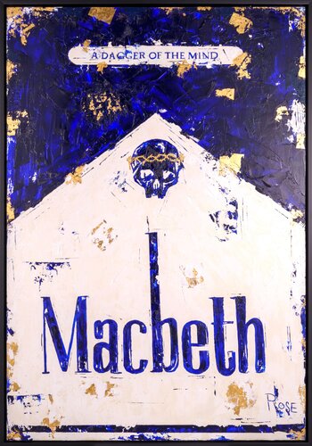 Macbeth (A Dagger of the Mind) in blue van Charlotte Rose, Schilderij te koop op Singulart