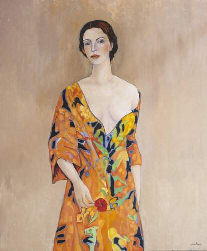 English lady with poppy di Stefano Puleo, Pittura in vendita su Singulart