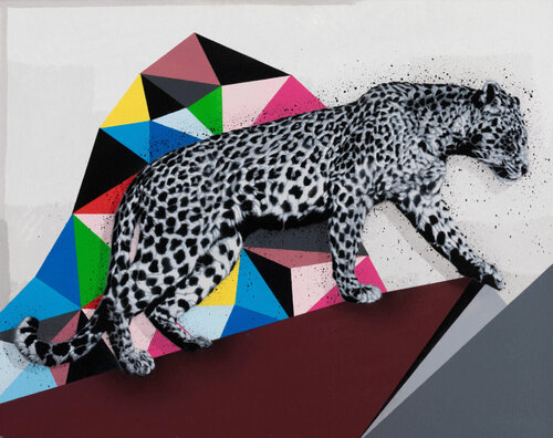 Leopard Walking by Hama Woods, Painting for Sale on Singulart